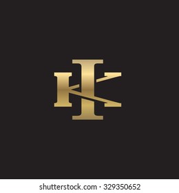 letter K and I monogram golden logo