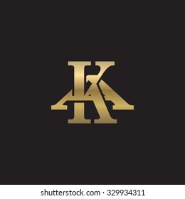 letter A and K monogram golden logo