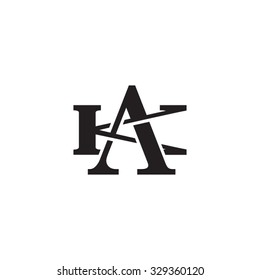 letter K and A monogram logo
