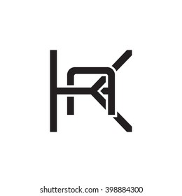 letter K and A monogram logo black