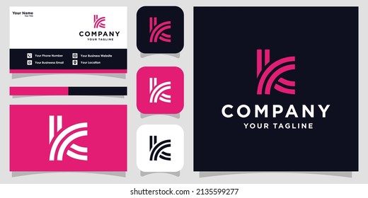 Letter k monogram logo with business card design