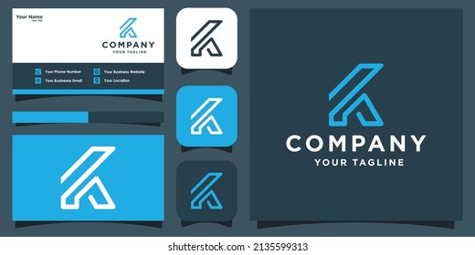 Letter k monogram logo with business card design