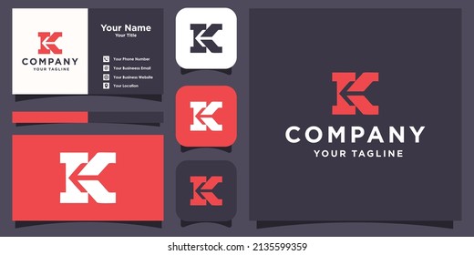 Letter k monogram logo with business card design