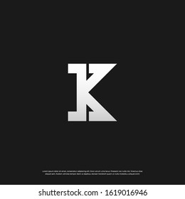 Letter K monogram logo design, Vector EPS 10