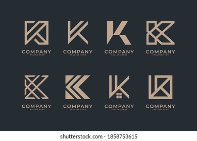 letter K monogram logo design collection