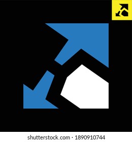 Diseño del logotipo de monograma K en estilo de arte Gestalt. Logo vector en Eps 8.