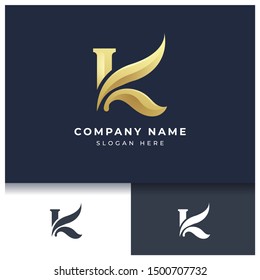 Letter K monogram logo design,modern luxury logo template