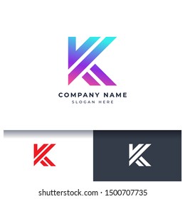 Letter K monogram logo design,modern luxury logo template
