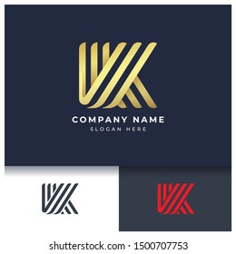 Letter K monogram logo design,modern luxury logo template