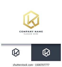 Letter K monogram logo design,modern luxury logo template