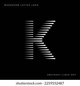 Letter K Monogram Logo Icon Geometric Horizontal Motion Speed Lines