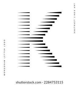 Letter K Monogram Logo Icon Geometric Horizontal Motion Speed Lines