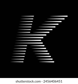 Letter K Monogram Logo Icon Geometric Horizontal Motion Speed Lines