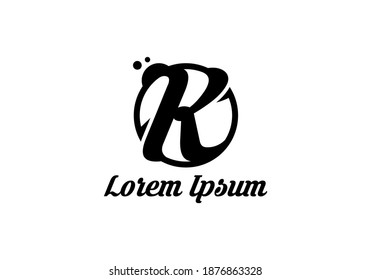 Letter K monogram logo, unique design minimalism.
