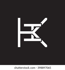 letter K and I monogram logo white black background