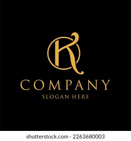Diseño de logotipo creativo de lujo para carta k monograma
