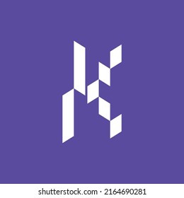 Letter K Monogram Vector Logo. Intertwined Parallelogram Logo. Logo For Construction, Real Estate, Property, And Building.