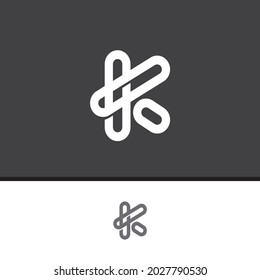 Logo de la carta K monoline, diseño creativo, logotipo o símbolo de icono