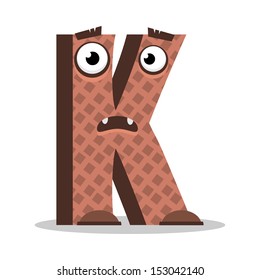Letter K Monster, vector illustration