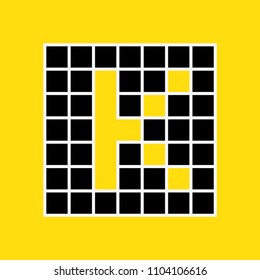 letter K with mosaic effect, reticular appearance in editable vector