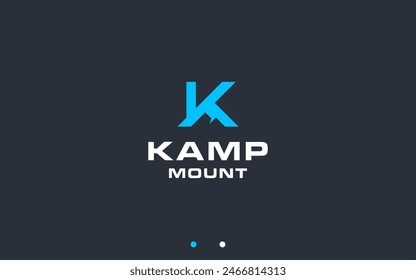 letter k with mountain logo design vector silhouette illustration