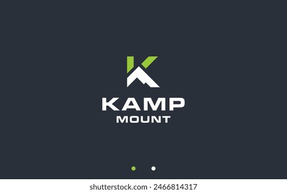 letter k with mountain logo design vector silhouette illustration