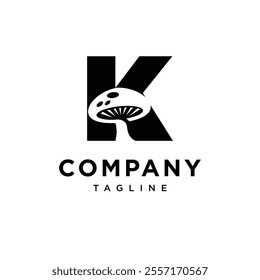 Letter K Mushroom Logo Icon Vector