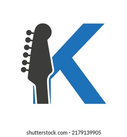 Letter K Music Logo. Podcast Logotype and Dj, Rock and Jack Music Logo Design Vector Template