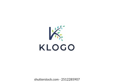 Letter K natural leafy botanical environment logo