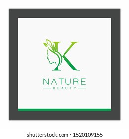 Letter K Nature Beauty Letter Logo Design Vector Icon