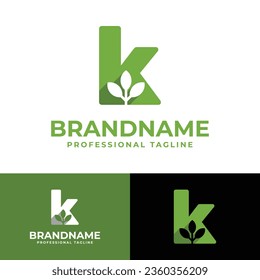 Logotipo de letra K Nature, adecuado para cualquier negocio relacionado con la Naturaleza con K inicial.