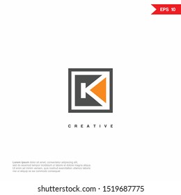 Letter K negative space Logo icon. Premium Line Alphabet Monochrome Monogram emblem. Vector graphic design template element. Graphic Symbol for Corporate Business Identity. 