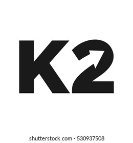 Letter K And Number 2 Logo Vector