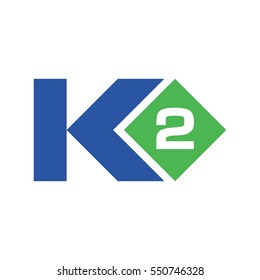 letter K and number 2 logo.