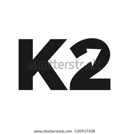 letter k and number 2 logo vector