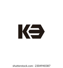 Letter K number 3 hexagon geometric symbol simple logo vector