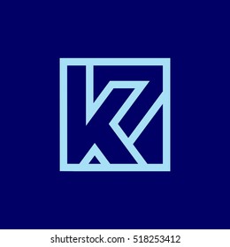 letter K and number seven logo vector.