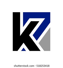 letter K and number seven logo vector.