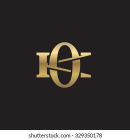 letter K and O monogram golden logo