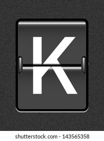 Letter K on a mechanical timetable