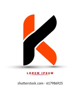 Letter K orange and black