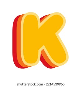 Letter K Orange, vector illustration