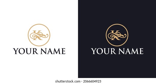 Letter K ornament luxury logo design