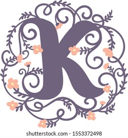 Letter K/ ornate monogram collection
