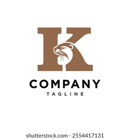 Letter K Otter Logo Icon Vector