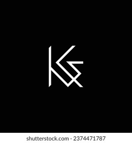 Letter K in outline abstract shape