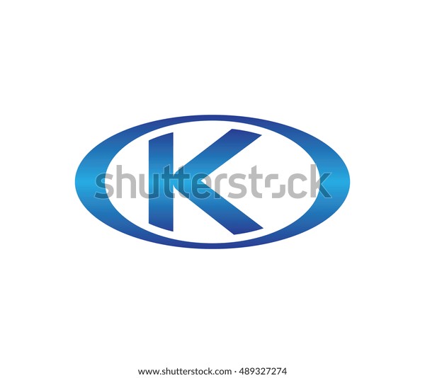 Letter K Oval Logo Design Template Stock Vector Royalty Free