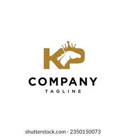 Letter K P horse crown king queen prince logo icon vector template.eps