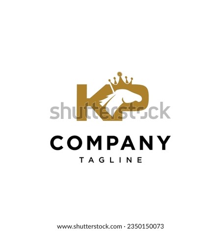 Letter K P horse crown king queen prince logo icon vector template.eps Stock fotó © 