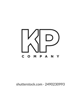 Letra K y P, Plantilla de diseño del logotipo de KP. Logotipo mínimo basado en el monograma inicial.